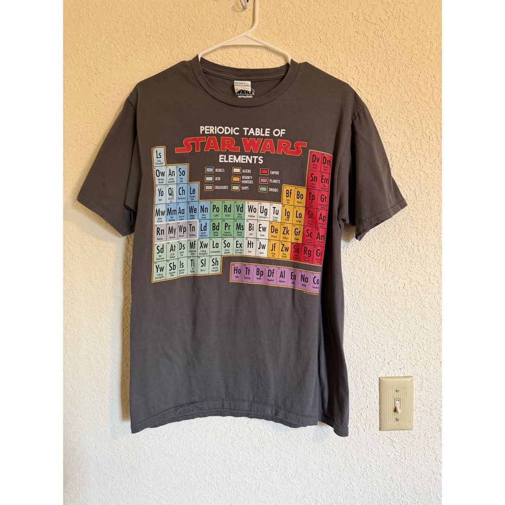 Star Wars Periodic Table of Elements Graphic T-Shirt Charcoal Gray Mens Medium - Picture 9 of 10